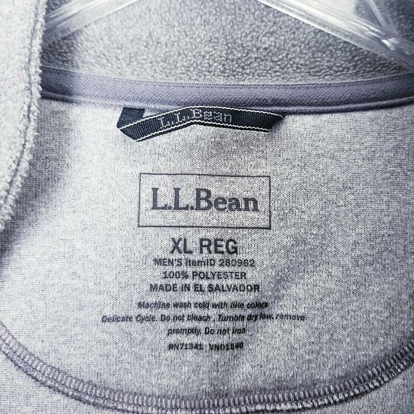 L.L. Bean Gray 1/4 Zip Fleece Pullover Jacket Men XL - Picture 11 of 12